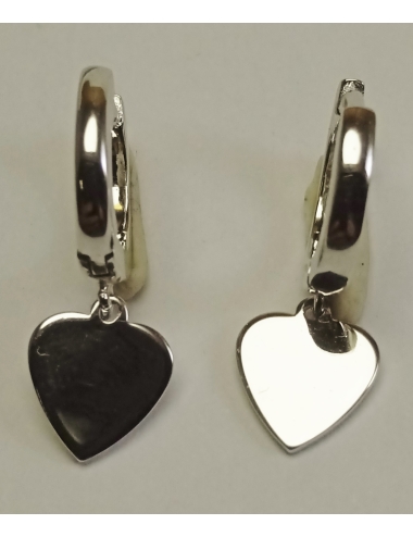 Pendientes plata corazones